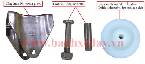 Phụ kiện bánh xe Inox tĩnh