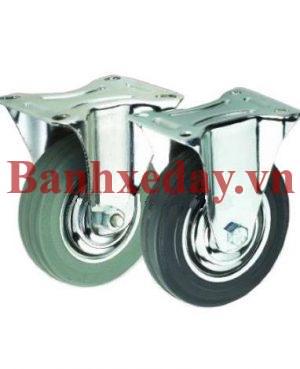 Bánh xe cao su co nắp che càng cố định 037
