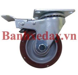 Bánh xe PU 10cm khóa