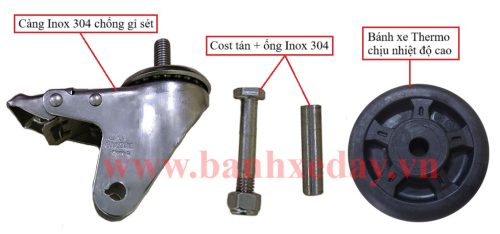 Cấu tạo bxe chịu nhiệt inox tyren xoay khóa