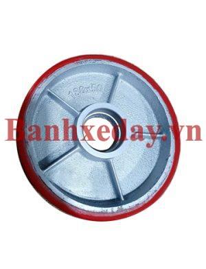 bánh xe nâng pu gang 180x50
